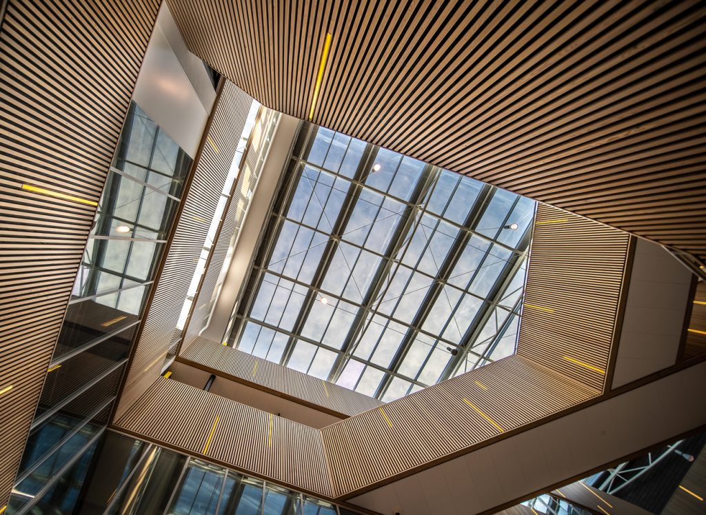 A cool staircase with lights in a modern building